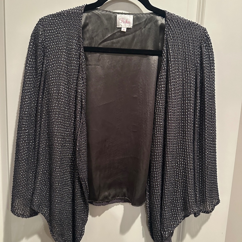 Parker silk sequin beaded jacket